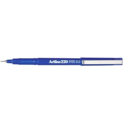 ARTLINE 220 FINELINER PEN BLUE 0.2MM TIP Available in 12's