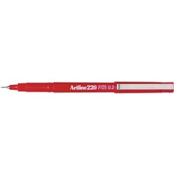 ARTLINE 220 FINELINER PEN RED 0.2MM TIP Available in 12's