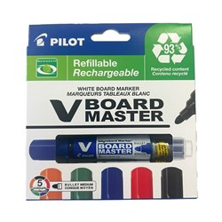 PILOT BEGREEN V WHITEBOARD BULLET TIP ASSORTED WALLET 5 MARKER MASTER 666037