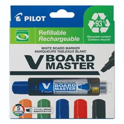 PILOT BEGREEN V WHITEBOARD MARKER CHISEL TIP ASSORTED WLT5