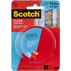 SCOTCH 410 CLEAR MOUNTING TAPE Clear Mounting Tape 25.4x1.51m ROLL SCT410H