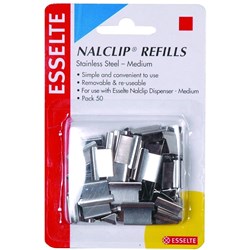 ESSELTE / MARBIG NAL CLIP MEDIUM REFILL 45200 / 87097 PK50