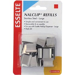 ESSELTE NAL CLIP LARGE REFILL 45201 PK25