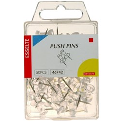 ESSELTE PUSH PINS - CLEAR 46742 PK50