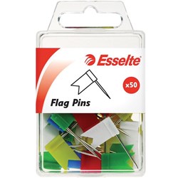 ESSELTE PINS FLAG 10x18x33MM ASSORTED PK50