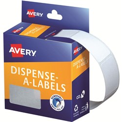 AVERY DISPENSER LABELS Rectangles DMR2438W 24x38mm White PK380