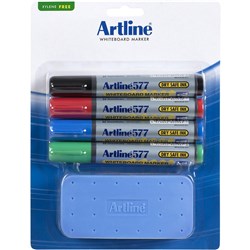 ARTLINE WHITEBOARD STARTER KIT 4 MARKERS +ERASER KIT4