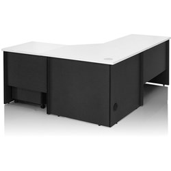 LOGAN WORKSTATION 1800x1800x600mm White & Ironstone