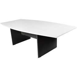 LOGAN BOARDROOM TABLE 2400 x 1200mm White & Ironstone