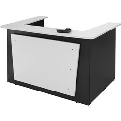 LOGAN RECEPTION COUNTER 1800 x 1090mm White & Ironstone