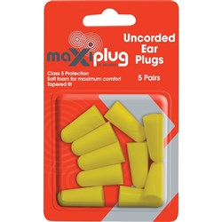 MAXISAFE DISPOSABLE EARPLUGS Uncorded Class 5 27dB