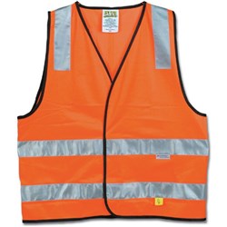 MAXISAFE HI-VIS SAFETY VEST DAY NIGHT ORANGE MEDIUM CLASS D/N