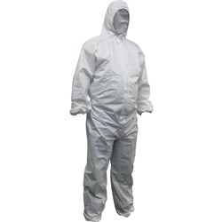 MAXISAFE DISPOSABLE COVERALLS Polypropylene Washable White 2X Large