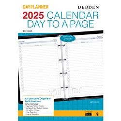 DAYPLANNER A4 DESK EDITION REFILLS 4 RING DAILY DATED 1 YEAR