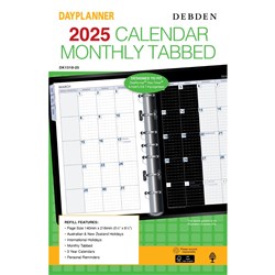 DAYPLANNER DESK EDITION REFILLS 7 RING MONTHLY DATED TAB REFILL 1 YEA