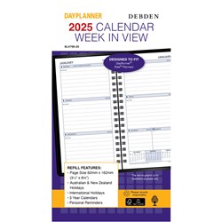 DEBDEN REFILL DAYPLANNER SLIMLINE ORGANISER WEEK TO A VIEW SL4700