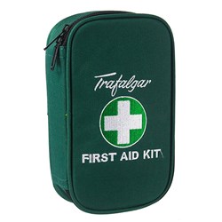 TRAFALGAR VEHICLE FIRST AID KIT VEHICLE LOW RISK SOFT CASE GREEN