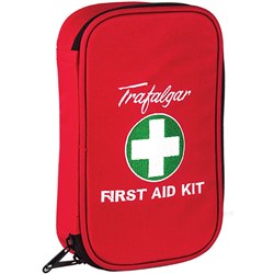 TRAFALGAR VEHICLE FIRST AID KIT VEHICLE LOW RISK SOFT CASE RED