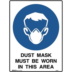 BRADY MANDATORY SIGN Dust Mask 450x600mm Polypropylene