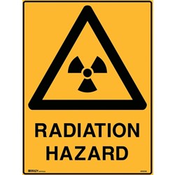 BRADY WARNING SIGN Radiation Hazard 600x450mm Polypropylene