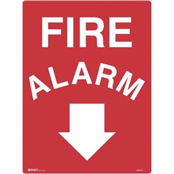 BRADY FIRE SIGN Fire Alarm with Arrow Down Metal