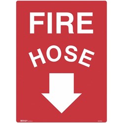 BRADY FIRE SIGN Fire Hose with Arrow Down Metal