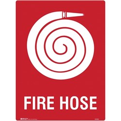 BRADY FIRE SIGN FIRE HOSE POLYPROPYLENE