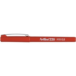 ARTLINE 220 FINELINER PENS 0.2MM DEEP RED PACK OF 12