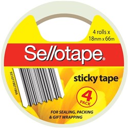 Sellotape Sticky Tape 18mmx66m Clear PK4