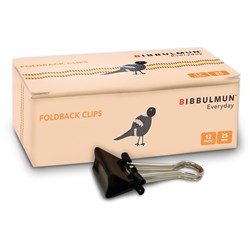 BIBBULMUN FOLDBACK CLIPS 25mm Pack of 12