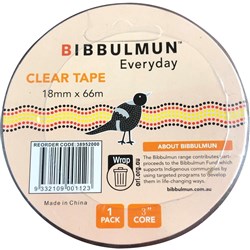 BIBBULMUN OFFICE TAPE 18mmX66m Clear