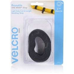 VELCRO REUSABLE LIGHT DUTY BUNDLING STRAP 25MMX2M BLACK Minimum buy quantity of 5