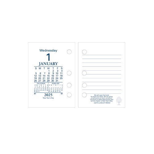 Diaries & Calendars Collins Desk Calendar Refill 102x76mm Side Punch