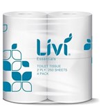 LIVI TOILET ROLLS 2 PLY 250 SHEETS 4 PACK BOX OF 12