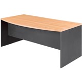 OM BOW FRONT DESK W2100 x D900750 x H720mm Beech Charcoal