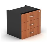 OM FIXED DRAWER PEDESTAL W464 x D400 x H450mm Cherry Charcoal 3 DRAWER