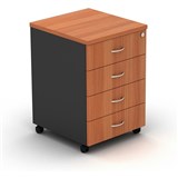 OM MOBILE PEDESTAL 4 Stationery Drawers Cherry Charcoal