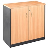 OM STATIONERY CUPBOARD W900 x D450 x H720mm Beech Charcoal