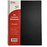STAT NOTEBOOK A4 7MM RULED 60GSM BLACK LECTURE PP COVER 140 PAGES