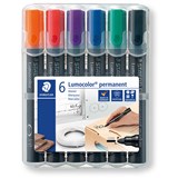 STAEDTLER LUMOCOLOR PERMANENT MARKER 352 BULLET ASSORTED WALLER OF 6