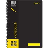 QUILL NOTEBOOK 70GSM PP COVER A4 BLACK 120 PAGES