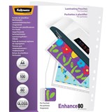 FELLOWES IMAGELAST LAMINATING POUCH A4 80 MICRON PREPUNCHED PACK OF 100