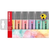 STABILO HIGHLIGHTER PASTEL ASSORTED WALLET OF 6