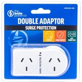 THE BRUTE POWER CO DOUBLE ADAPTOR  FLAT LEFT  SURGE PROTECTION