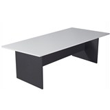 Rapidline Boardroom Table Rectangle 3200Wx1200D Top Natural White and Ironstone