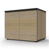 Infinity Swing 2 Door Storage Cupboard 730Hx900Wx600mmD Natural Oak with Black Edge