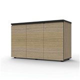 Infinity Swing 3 Door Storage Cupboard 730Hx1500Wx450mmD Natural Oak with Black Edge