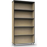 Rapid Infinity Bookcase 1800Hx900Wx315mmD 4 Shelf Natural Oak with Black Edge