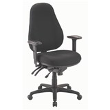BURO PERSONA HEAVY DUTY TASK CHAIR WITH ARMS AND SEAT SLIDE BLACK FABRIC