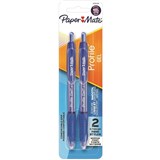PAPERMATE PROFILE GEL PEN RETRACTABLE 07MM BLUE PACK OF 2